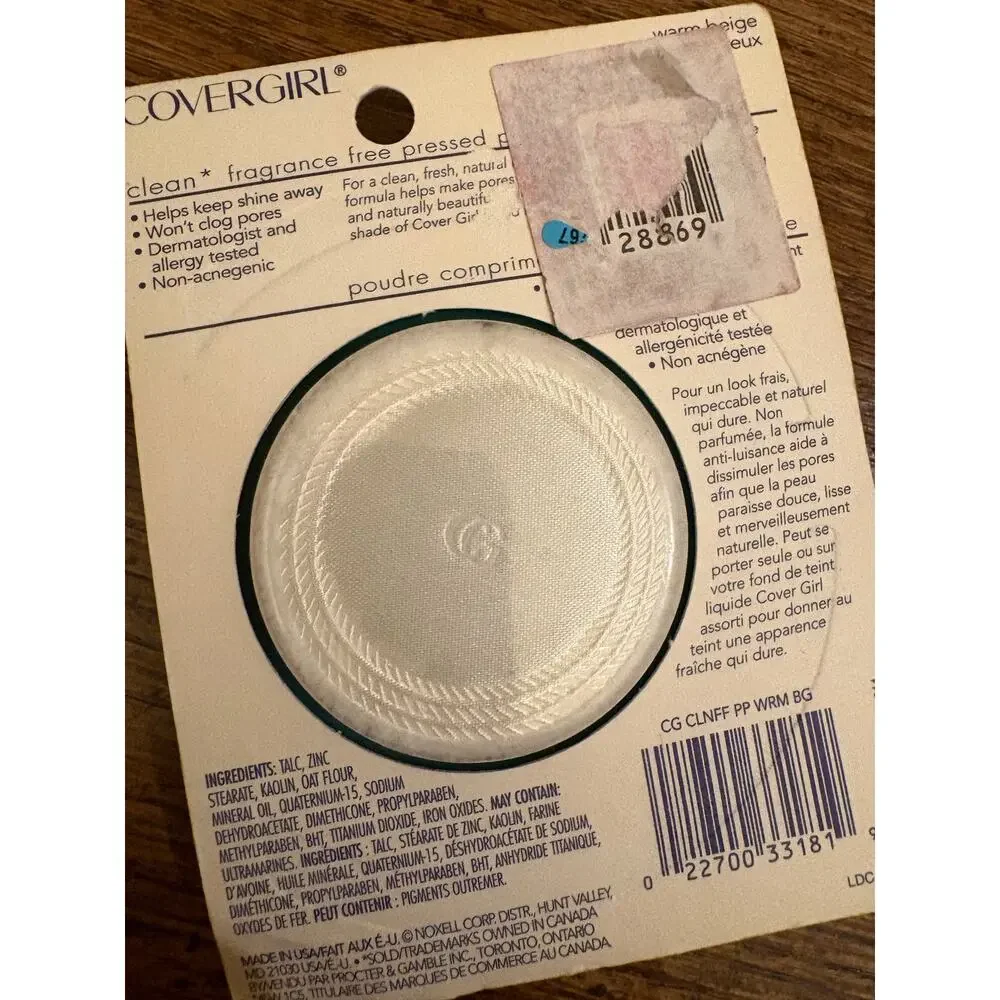 Covergirl Clean Fragrance-Free Pressed Powder, Warm Beige # 245 .39 oz